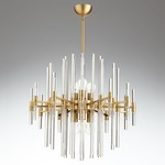 Quebec Chandelier - Aged Brass / Clear