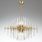 Quebec Chandelier - Aged Brass / Clear