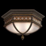 Chateau Outdoor Ceiling Light Fixture - Umber / Antique Glass