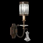 Eaton Place Hanging Crystal Wall Light - Rustic Iron / Crystal