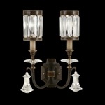 Eaton Place Hanging Crystal Wall Light - Rustic Iron / Crystal