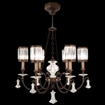 Eaton Place 6 Light Chandelier - Rustic Iron / Crystal