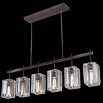 Monceau Linear Chandelier - Patinated Bronze / Crystal