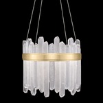 Lior Reversible Asymmetrical Pendant - Gold Leaf / Crystal