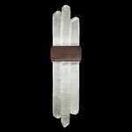 Lior Three Crystal Double Wall Light - Patinated Bronze / Crystal