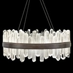Lior Short Symmetrical Crystals Pendant - Patinated Bronze / Crystal