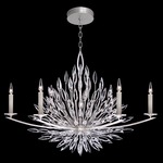 Lily Buds Chandelier - Silver Leaf / Crystal