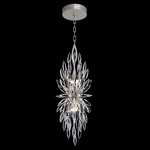 Lily Buds Pendant - Silver Leaf / Crystal