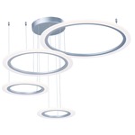 Saturn II 4 Light Pendant - Matte Silver / Frosted