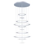 Saturn II Multi Tier Pendant - Matte Silver / Frosted