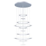 Saturn II Multi Tier Pendant - Matte Silver / Frosted