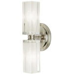Crystal Double Rectangle Wall Light - Polished Nickel / Clear