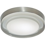 Rondo Flush Mount Ceiling / Wall Light - Satin Nickel / Frosted