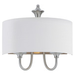 Bongo Wall Light - Satin Nickel / White Linen