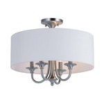 Bongo Convertible Ceiling Light - Satin Nickel/ White Linen