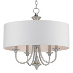 Bongo Chandelier - Satin Nickel/ White Linen