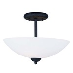 Taylor Ceiling Semi Flush Light - Textured Black / Satin White