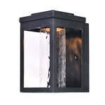 Salon Outdoor Wall Light - Black / Water Glass