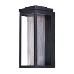 Salon Outdoor Wall Light - Black / Clear Ribbed