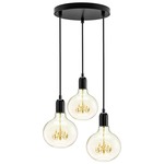 King Edison Trio Pendant - Black / Clear