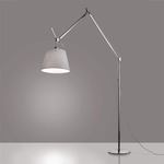 Tolomeo Mega Floor Lamp - Aluminum / Grey Shade