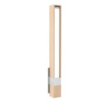 Tie Stix Wood Vertical Fixed Warm Dim Wall Light - Chrome / Wood Maple