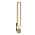 Tie Stix Wood Vertical Fixed Warm Dim Wall Light - Chrome / Wood White Oak