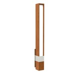 Tie Stix Wood Vertical Fixed Warm Dim Wall Light - Satin Nickel / Wood Cherry