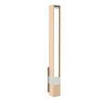 Tie Stix Vertical Fixed Warm Dim Wall Light - Satin Nickel / Wood Maple