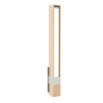 Tie Stix Wood Vertical Fixed Warm Dim Wall Light - Satin Nickel / Wood Maple