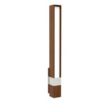 Tie Stix Vertical Fixed Warm Dim Wall Light - Satin Nickel / Wood Walnut