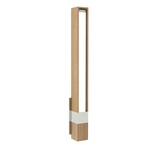 Tie Stix Vertical Fixed Warm Dim Wall Light - Satin Nickel / Wood White Oak