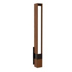 Tie Stix Wood Vertical Fixed Warm Dim Wall Light - Antique Bronze / Wood Walnut