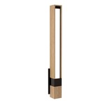 Tie Stix Wood Vertical Fixed Warm Dim Wall Light - Antique Bronze / Wood White Oak