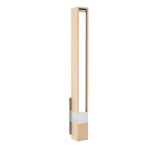 Tie Stix Vertical Fixed Vanity Wall Light - Chrome / Wood Maple