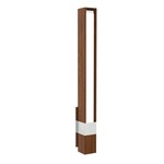 Tie Stix Vertical Fixed Vanity Wall Light - Chrome / Wood Walnut