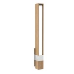 Tie Stix Vertical Fixed Vanity Wall Light - Chrome / Wood White Oak