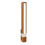 Tie Stix Vertical Fixed Vanity Wall Light - Satin Nickel / Wood Cherry
