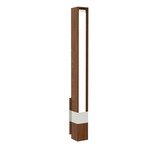 Tie Stix Vertical Fixed Vanity Wall Light - Satin Nickel / Wood Walnut