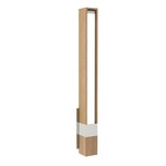 Tie Stix Vertical Fixed Vanity Wall Light - Satin Nickel / Wood White Oak