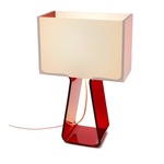 Tube Top Color Table Lamp - Ruby Red / White