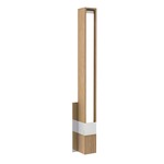 Tie Stix Vertical Fixed Warm Dim Wall Light - Chrome / Wood White Oak