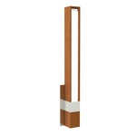 Tie Stix Wood Vertical Fixed Warm Dim Wall Light - Satin Nickel / Wood Cherry