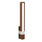 Tie Stix Wood Vertical Fixed Warm Dim Wall Light - Satin Nickel / Wood Walnut