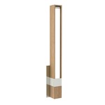 Tie Stix Wood Vertical Fixed Warm Dim Wall Light - Satin Nickel / Wood White Oak