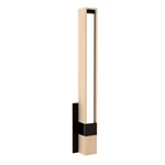 Tie Stix Wood Vertical Fixed Warm Dim Wall Light - Antique Bronze / Wood Maple