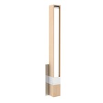 Tie Stix Vertical Fixed Vanity Wall Light - Chrome / Wood Maple