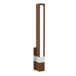 Tie Stix Vertical Fixed Vanity Wall Light - Chrome / Wood Walnut