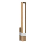 Tie Stix Vertical Fixed Vanity Wall Light - Chrome / Wood White Oak