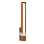 Tie Stix Vertical Fixed Vanity Wall Light - Satin Nickel / Wood Cherry
